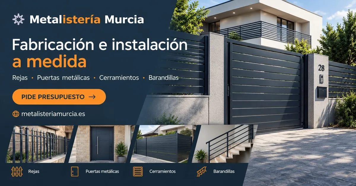 Metalistería Murcia - Fabricación e instalación a medida de rejas, puertas metálicas, cerramientos y barandillas